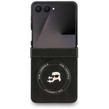 Заредете изображение във визуализатора на галерията – KARL LAGERFELD case for SAMSUNG Z Flip7 compatible with MagSafe KLHMZF7PSMLRKCK (PU K&amp;C PINS) black
