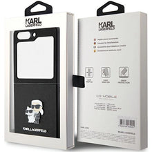 Заредете изображение във визуализатора на галерията – Karl Lagerfeld Saffiano Karl&amp;Choupette Pin case for Samsung Galaxy Z Flip 5 - black
