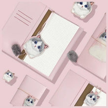 Заредете изображение във визуализатора на галерията – NIMMY set 2in1 notebook + pen BIG EYED PET 2.0 Cat pink
