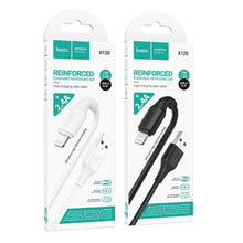 Заредете изображение във визуализатора на галерията – Cable USB A to Lightning Hoco 2,4A 1 m X120 white
