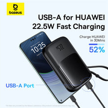Заредете изображение във визуализатора на галерията – Baseus Qpow Pro+ 10000mAh 22.5W powerbank with built-in USB-C cable and display - black
