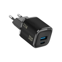 Заредете изображение във визуализатора на галерията – Phone charger Blue Star Nano GaN USB C + USB A QC4.0 PD 3A 33W VT-332 black
