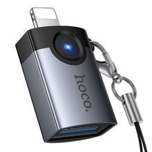 Заредете изображение във визуализатора на галерията – Adapter OTG Lightning to USB A Hoco UA46 Victory gray

