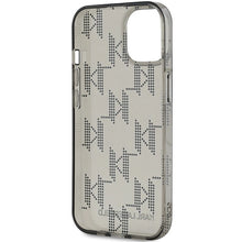 Заредете изображение във визуализатора на галерията – Karl Lagerfeld IML Mono KL Pattern &amp; Cord case for iPhone 15 / 14 / 13 - black
