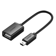Заредете изображение във визуализатора на галерията – Ugreen US249 10383 mini USB-B (male) / USB-A (female) OTG adapter 10cm - gray
