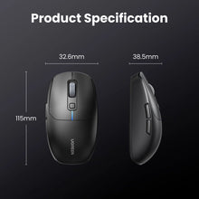Заредете изображение във визуализатора на галерията – Ugreen MU103 Bluetooth 5.0 computer mouse / 2.4GHz USB receiver - black
