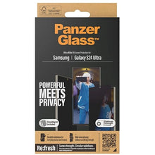 Заредете изображение във визуализатора на галерията – PanzerGlass Ultra-Wide Fit Privacy Tempered Glass with Positioner for Samsung Galaxy S24 Ultra
