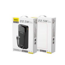 Заредете изображение във визуализатора на галерията – Dudao K15Pro Powerbank 20000mAh 22.5W PD USB-C / USB-A / built-in Lightning and USB-C cables - black
