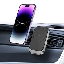 Заредете изображение във визуализатора на галерията – Tech-Protect CW19 magnetic car MagSafe holder with 15W inductive charger for air vent - black
