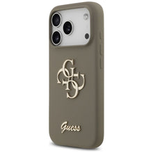 Заредете изображение във визуализатора на галерията – GUESS case for IPHONE 17 Pro Max GUHCP17XSC4GSMW (Silicone W/ Big 4G Script) brown
