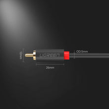 Заредете изображение във визуализатора на галерията – Ugreen AV104 10518 audio cable 2RCA (male) / 2RCA (male) 2m - gray
