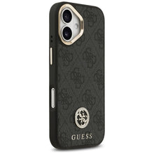 Заредете изображение във визуализатора на галерията – GUESS case for IPHONE 17 compatible with MagSafe GUHMP17SP4G4DCSK (PU W/ Strass Logo &amp; Big Strap Metal Buttons) black
