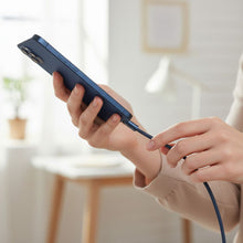 Заредете изображение във визуализатора на галерията – Cable USB C to USB C Forcell F-Energy QC4.0 PD 5A 100W Cafule Color 1,2 m ACYH23 dark blue
