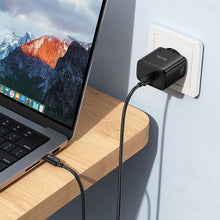 Заредете изображение във визуализатора на галерията – Phone GaN charger Hoco USB C PD AVS 40W max 60W with USB C to USB C cable N83 black
