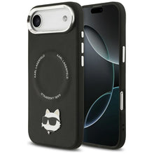 Заредете изображение във визуализатора на галерията – KARL LAGERFELD case for IPHONE 17 Air compatible with MagSafe KLHMP17MPSMLRCHK (PU Choupette Pin) black
