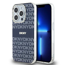 Заредете изображение във визуализатора на галерията – Original Case DKNY hardcase IML Mono &amp; Stripe MagSafe DKHMP15LHRHSEB for Iphone 15 Pro blue
