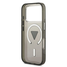 Заредете изображение във визуализатора на галерията – GUESS case for IPHONE 17 Pro Max compatible with MagSafe GUHMP17XHGTMLCGK (IML Gradient W/ Triangle Logo) black
