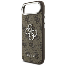 Заредете изображение във визуализатора на галерията – GUESS case fir IPHONE 17 Air GUHCP17MP4G4SMCW (4G PU Leather Case with Big 4G AND Classic Logo and Silver Metal Camera Frame) brown
