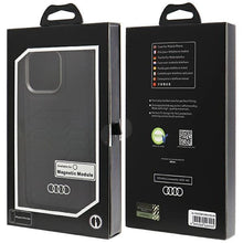 Заредете изображение във визуализатора на галерията – Audi Synthetic Leather case with MagSafe for iPhone 15 Pro Max - black
