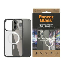 Заредете изображение във визуализатора на галерията – PanzerGlass ClearCase case with MagSafe antibacterial for iPhone 14 Pro - transparent and black
