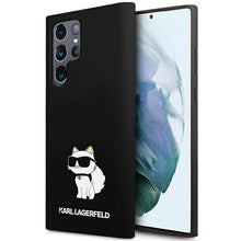 Заредете изображение във визуализатора на галерията – Karl Lagerfeld Silicone Choupette case for Samsung Galaxy S24 Ultra - black
