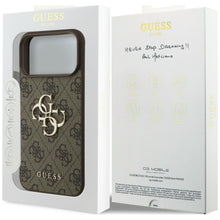 Заредете изображение във визуализатора на галерията – GUESS case for IPHONE 18 Pro / 17 Pro GUE005601 (4G PU Big Logo) brown
