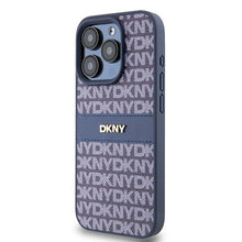 Заредете изображение във визуализатора на галерията – Original Case DKNY hardcase Leather Mono Stripe &amp; Metal Logo DKHCP15LPRTHSLB for Iphone 15 Pro blue
