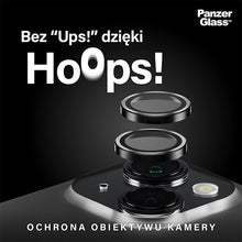 Заредете изображение във визуализатора на галерията – PanzerGlass Hoops Camera Protection for iPhone 15/15 Plus - with Black Frame
