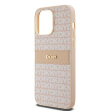 Заредете изображение във визуализатора на галерията – Original Case DKNY hardcase Leather Mono Stripe &amp; Metal Logo DKHCP14XPRTHSLP for Iphone 14 Pro Max pink
