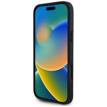 Заредете изображение във визуализатора на галерията – GUESS case for IPHONE 16 Pro Max compatible with MagSafe GUHMP16XPGNMPLMK (PU Grained Flowers Classic Logo) black
