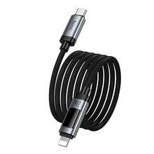 Заредете изображение във визуализатора на галерията – Data Cable with digital display USB C to Lightning Hoco PD 27W 1,2 m U148 black
