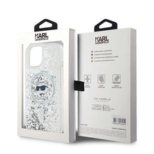 Заредете изображение във визуализатора на галерията – Karl Lagerfeld Liquid Glitter Choupette Head MagSafe case for iPhone 15 / 14 / 13 - transparent
