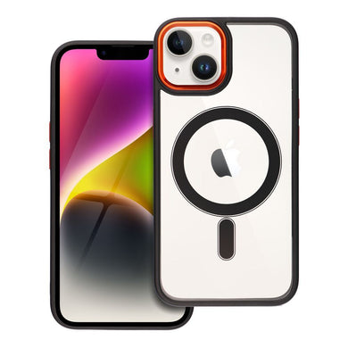 COLOR EDGE MAG COVER case compatible with MagSafe for IPHONE 14 black gold