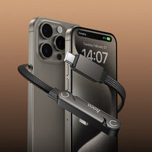 Заредете изображение във визуализатора на галерията – Cable with bracket USB C to USB C PD 60W Hoco 1,2 m U150 Exquisite black
