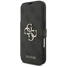 Заредете изображение във визуализатора на галерията – GUESS book case for IPHONE 17 Pro GUBKP17L4GMGGR (PU 4G Metal Logo) black
