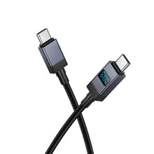 Заредете изображение във визуализатора на галерията – Cable USB C to USB C Hoco 3A 60W with display 1 m X118 black
