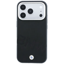 Заредете изображение във визуализатора на галерията – BMW case for IPHONE 18 Pro/17 Pro compatible with MagSafe (Sign Inclined Deboss Letters) black
