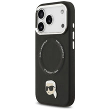 Заредете изображение във визуализатора на галерията – KARL LAGERFELD case for IPHONE 17 Pro Max compatible with MagSafe KLHMP17XPSMLRKLK (PU Karl Pin) black
