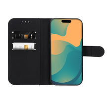 Заредете изображение във визуализатора на галерията – Anti-Theft 4Card RFID Book Case for IPHONE 17 PRO MAX black tech fabric

