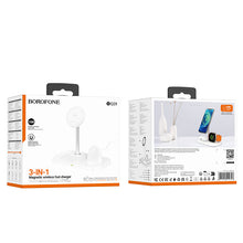 Заредете изображение във визуализатора на галерията – Borofone Wireless induction charger BQ29 Feliz 3 in 1 15W white

