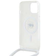 Заредете изображение във визуализатора на галерията – Karl Lagerfeld Crossbody IML Karl Head MagSafe case for iPhone 15 / 14 / 13 - transparent
