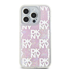 Заредете изображение във визуализатора на галерията – DKNY case for IPHONE 15 Pro DKHCP15LLCPEPP (DKNY HC Liquid Glitters W/Checkered Pattern) pink
