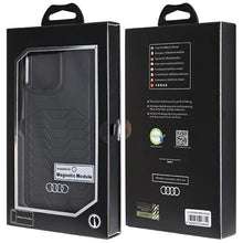 Заредете изображение във визуализатора на галерията – Audi Synthetic Leather case with MagSafe for iPhone 13 Pro Max - black
