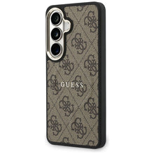 Заредете изображение във визуализатора на галерията – GUESS case for SAMSUNG S26 Plus GUHMS26MP4MSEGCW (4G Embossed Ring MagSafe) brown
