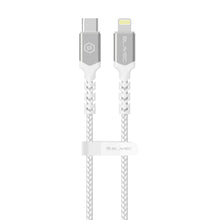 Заредете изображение във визуализатора на галерията – Blavec Cable Raptor braided - Type C to Lightning - PD 20W 2,4A 1 metre (CRA-CL24WS10) white-silver

