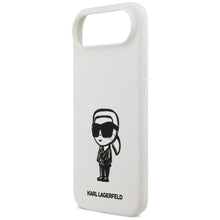 Заредете изображение във визуализатора на галерията – KARL LAGERFELD case for IPHONE 17 Air compatible with MagSafe KLHMP17MSKIGROH (Silicone W/ KL Sketch &amp; Logo) white
