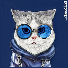 Заредете изображение във визуализатора на галерията – NIMMY case GLASSES COOL CAT for IPHONE 15 blue
