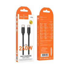 Заредете изображение във визуализатора на галерията – HOCO cable Type C to Type C 5A 240W X115 1 m black
