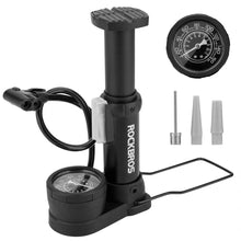 Заредете изображение във визуализатора на галерията – Rockbros 42610002001 floor bicycle pump with pressure gauge - black
