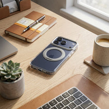 Заредете изображение във визуализатора на галерията – Case for iPhone 16 Frame Circle Stand compatible with MagSafe transparent
